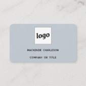 Carte De Visite Logo simple et code QR Poudre bleu (Devant)