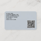 Carte De Visite Logo simple et code QR Poudre bleu (Dos)