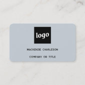 Carte De Visite Logo simple et code QR Poudre bleu (Devant)