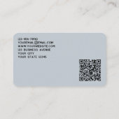 Carte De Visite Logo simple et code QR Poudre bleu (Dos)