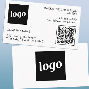 Carte De Visite Logo simple et code QR texte