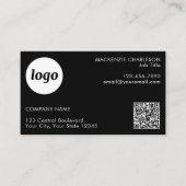 Carte De Visite Logo simple et code QR texte noir (Devant)