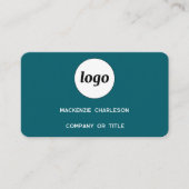 Carte De Visite Logo simple et code QR Vert Turquoise (Devant)