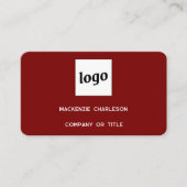 Carte De Visite Logo simple et QR Code Bourgogne Rouge (Devant)
