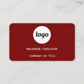 Carte De Visite Logo simple et QR Code Bourgogne Rouge (Devant)
