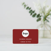 Carte De Visite Logo simple et QR Code Bourgogne Rouge (Debout devant)