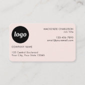 Carte De Visite Logo simple et rose vierge de texte (Devant)