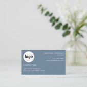 Carte De Visite Logo simple et texte Dusty Blue Grey (Debout devant)