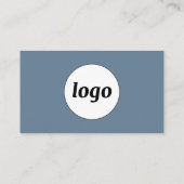 Carte De Visite Logo simple et texte Dusty Blue Grey (Dos)