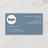Carte De Visite Logo simple et texte Dusty Blue Grey (Devant)