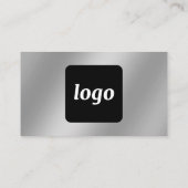 Carte De Visite Logo simple et texte effet argent (Dos)