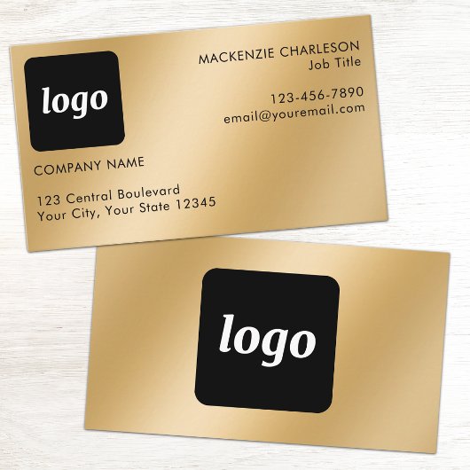 Carte De Visite Logo simple et texte effet or