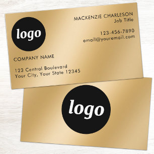 Carte De Visite Logo simple et texte effet or