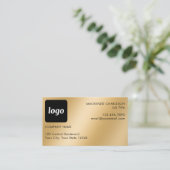 Carte De Visite Logo simple et texte effet or (Debout devant)