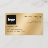 Carte De Visite Logo simple et texte effet or (Devant)