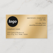 Carte De Visite Logo simple et texte effet or (Devant)