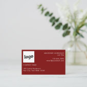 Carte De Visite Logo simple et texte noir Bourgogne rouge (Debout devant)