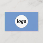 Carte De Visite Logo simple et texte QR Code bleu (Dos)