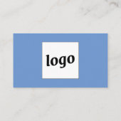 Carte De Visite Logo simple et texte QR Code bleu (Dos)