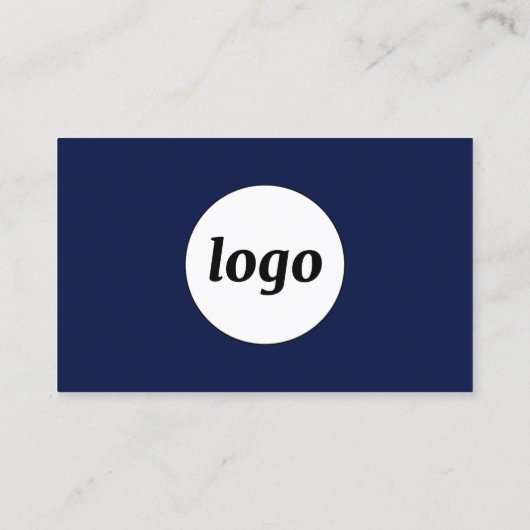 Carte De Visite Logo simple et texte QR Code bleu marine (Dos)