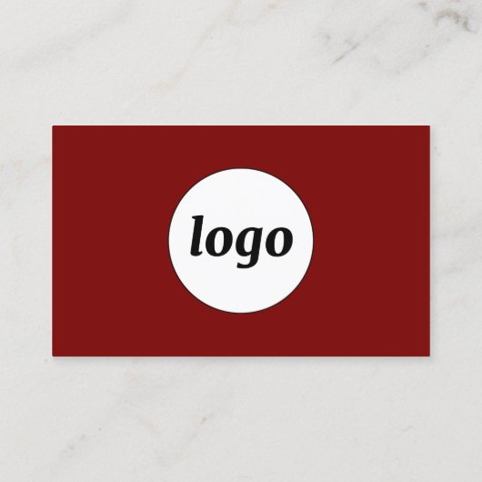 Carte De Visite Logo simple et texte QR Code Bourgogne Rouge (Dos)