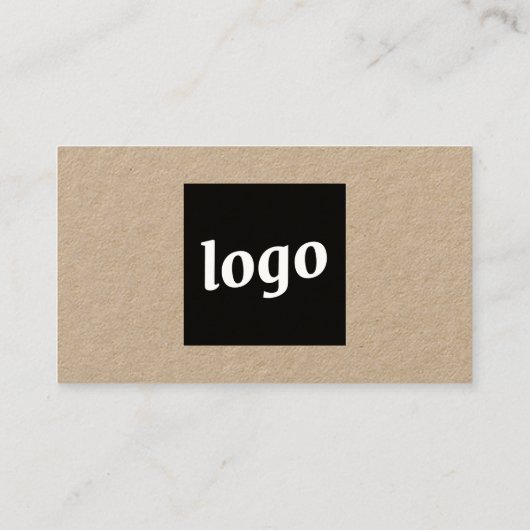 Carte De Visite Logo simple et texte QR Code Kraft (Dos)