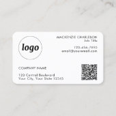Carte De Visite Logo simple et texte QR Code Professionnel (Devant)