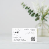 Carte De Visite Logo simple et texte QR Code Professionnel (Debout devant)