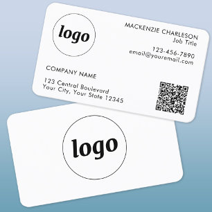 Carte De Visite Logo simple et texte QR Code Professionnel
