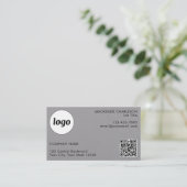 Carte De Visite Logo simple et texte QR Code Professionnel (Debout devant)