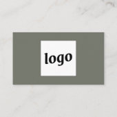 Carte De Visite Logo simple et texte QR Code Sage vert (Dos)