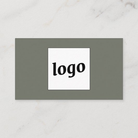 Carte De Visite Logo simple et texte QR Code Sage vert (Dos)
