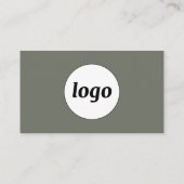 Carte De Visite Logo simple et texte QR Code Sage vert (Dos)