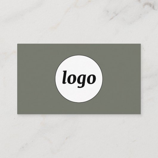 Carte De Visite Logo simple et texte QR Code Sage vert (Dos)
