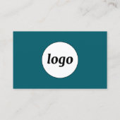 Carte De Visite Logo simple et texte QR Code Turquoise vert (Dos)