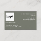 Carte De Visite Logo simple et texte vert (Devant)