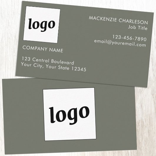 Carte De Visite Logo simple et texte vert