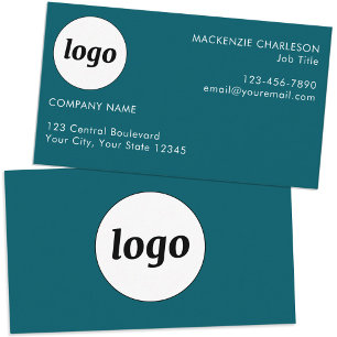 Carte De Visite Logo simple et texte vert Turquoise