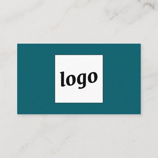 Carte De Visite Logo simple et texte vert Turquoise (Dos)