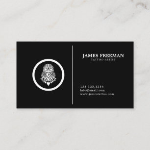 Carte De Visite Logo simple foncé tatouage Artiste de tatouage no