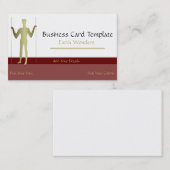 Carte De Visite Logo Simple Gold Long Man (Devant / Derrière)