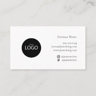 Carte De Visite Logo simple Instagram Pinterest noir blanc