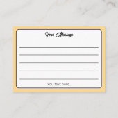 Carte De Visite Logo Simple Jaune Doré Avec Lignes (Dos)