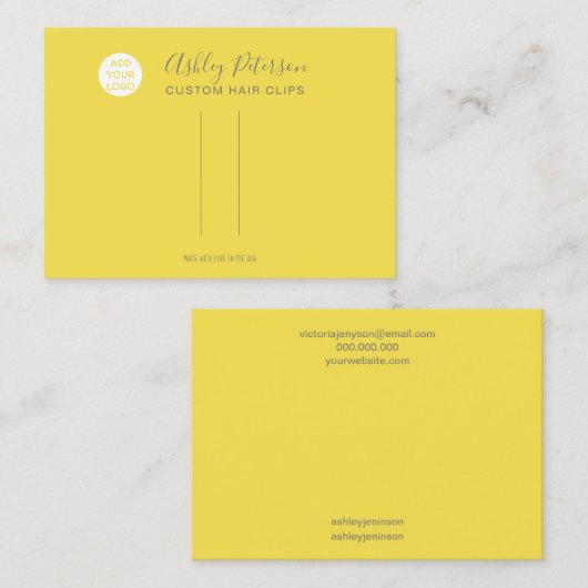 Carte De Visite Logo simple jaune écran barrette (Devant / Derrière)