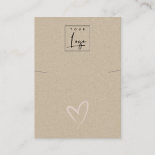 Carte De Visite Logo simple Kraft Blush Heart Collier Band