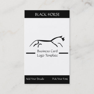 Carte De Visite Logo simple Logo - Modèle du logo Black Horse