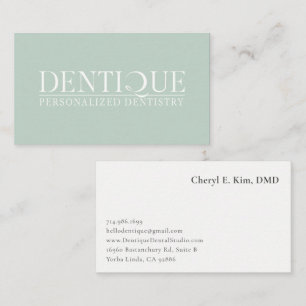 Carte De Visite Logo Simple Minimaliste Vert Menthe Soft Professio