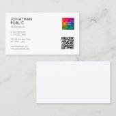Carte De Visite Logo simple moderne élégant Code QR Professionnel (Devant / Derrière)