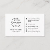 Carte De Visite Logo Simple Moderne Icône Sociale Code QR Noir Bla (Devant)