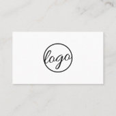 Carte De Visite Logo simple moderne noir et blanc Code QR (Dos)